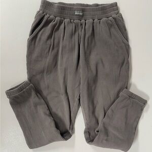 Bo + Tee At Ease Jogger Pant Gray Ribbed Lined Heavyweight Pocket Casual Women S